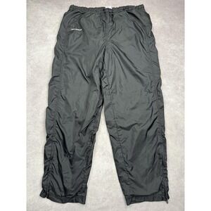 VTG Reebok Pants Mens Large Black Nylon Athletic Warm Up Zip Windbreaker‎ Lined